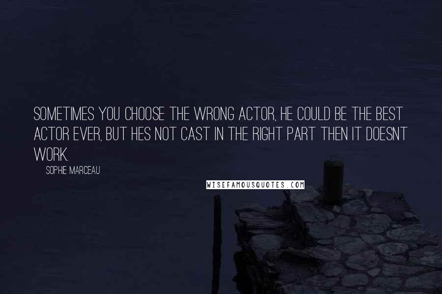 Sophie Marceau Quotes: Sometimes you choose the wrong actor, he could be the best actor ever, but hes not cast in the right part then it doesnt work.