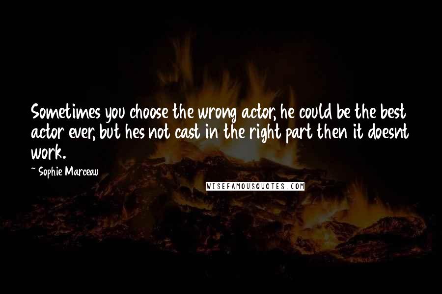 Sophie Marceau Quotes: Sometimes you choose the wrong actor, he could be the best actor ever, but hes not cast in the right part then it doesnt work.