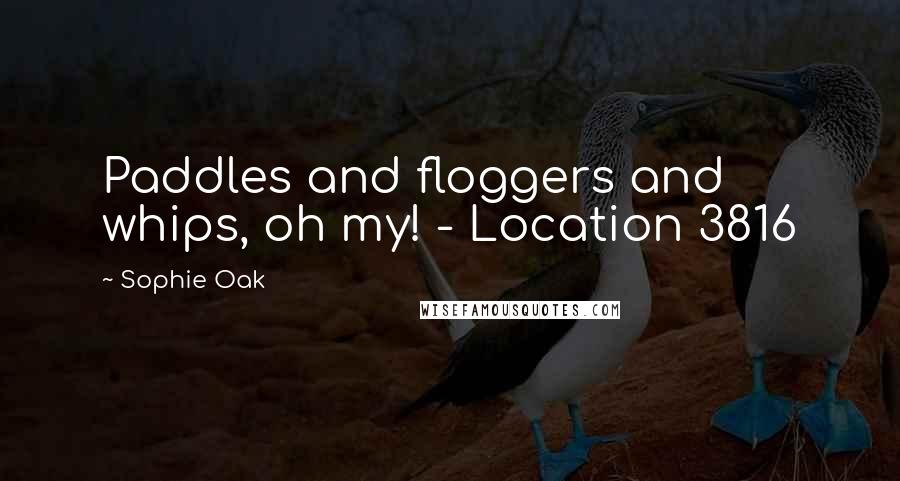 Sophie Oak Quotes: Paddles and floggers and whips, oh my! - Location 3816