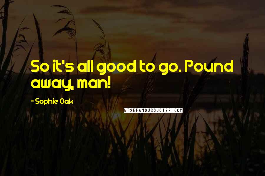 Sophie Oak Quotes: So it's all good to go. Pound away, man!