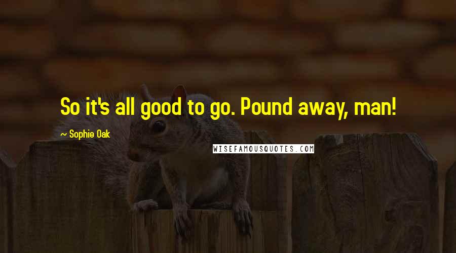 Sophie Oak Quotes: So it's all good to go. Pound away, man!