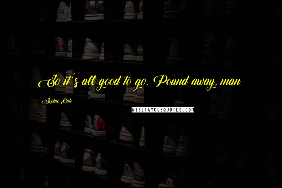 Sophie Oak Quotes: So it's all good to go. Pound away, man!