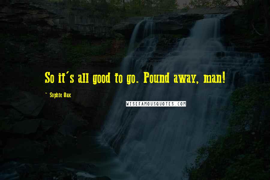 Sophie Oak Quotes: So it's all good to go. Pound away, man!