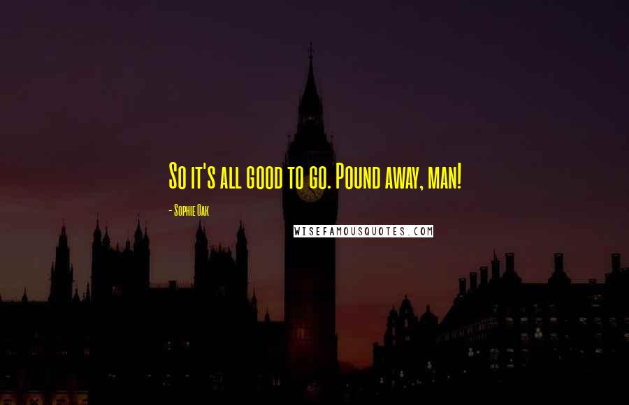 Sophie Oak Quotes: So it's all good to go. Pound away, man!