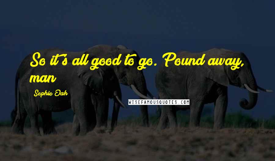 Sophie Oak Quotes: So it's all good to go. Pound away, man!