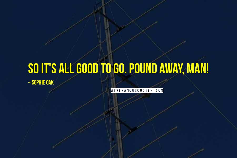 Sophie Oak Quotes: So it's all good to go. Pound away, man!