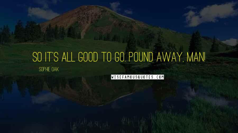Sophie Oak Quotes: So it's all good to go. Pound away, man!