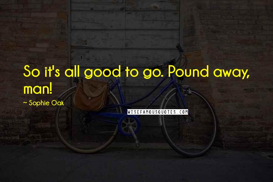 Sophie Oak Quotes: So it's all good to go. Pound away, man!