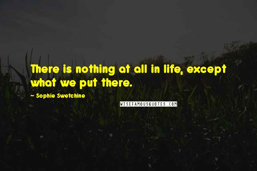 Sophie Swetchine Quotes: There is nothing at all in life, except what we put there.
