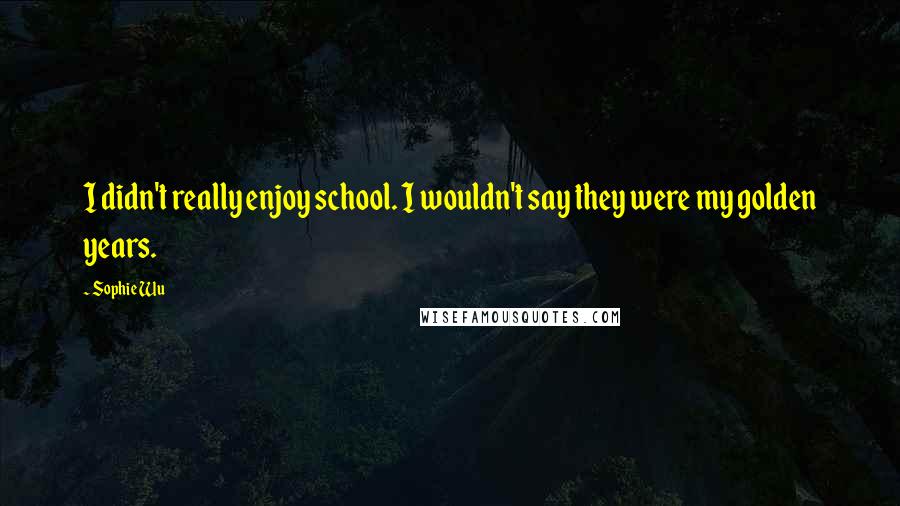 Sophie Wu Quotes: I didn't really enjoy school. I wouldn't say they were my golden years.