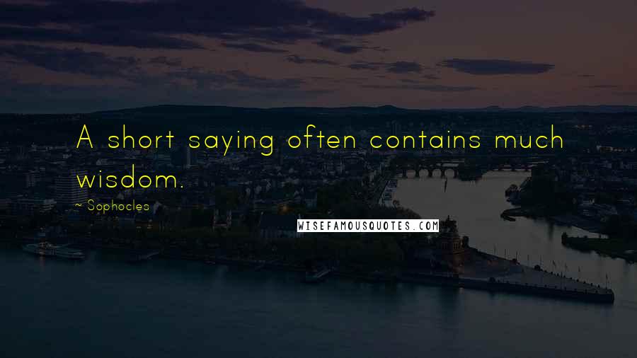 Sophocles Quotes: A short saying often contains much wisdom.