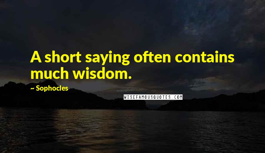 Sophocles Quotes: A short saying often contains much wisdom.