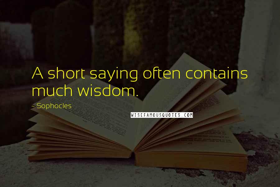 Sophocles Quotes: A short saying often contains much wisdom.