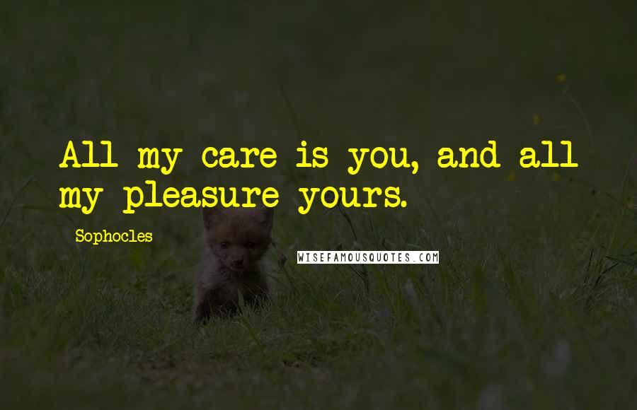 Sophocles Quotes: All my care is you, and all my pleasure yours.