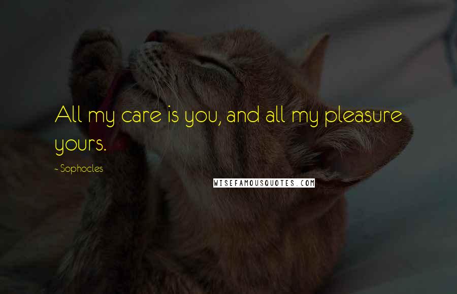 Sophocles Quotes: All my care is you, and all my pleasure yours.