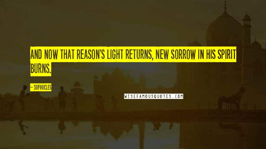 Sophocles Quotes: And now that Reason's light returns, New sorrow in his spirit burns.