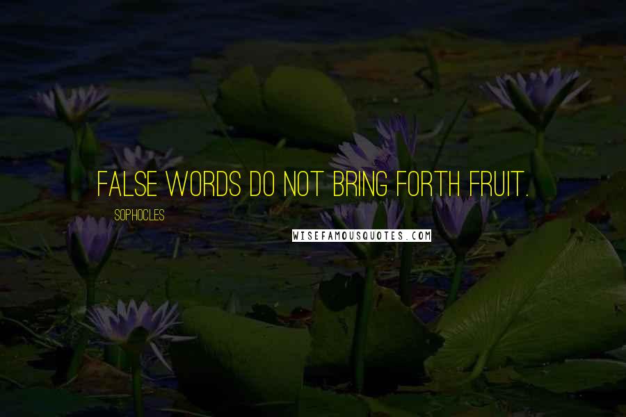 Sophocles Quotes: False words do not bring forth fruit.