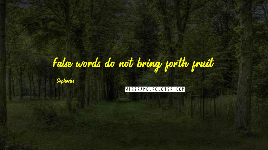 Sophocles Quotes: False words do not bring forth fruit.