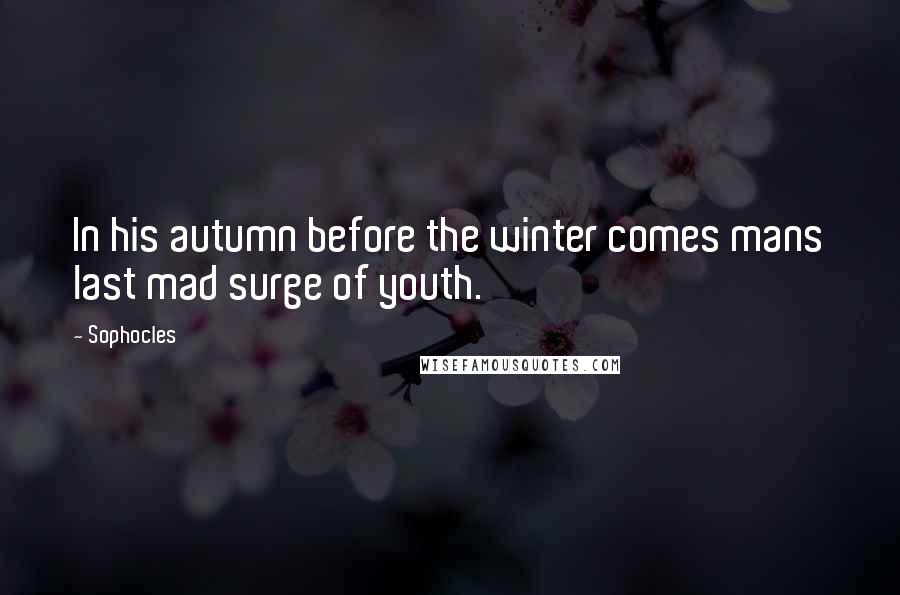 Sophocles Quotes: In his autumn before the winter comes mans last mad surge of youth.