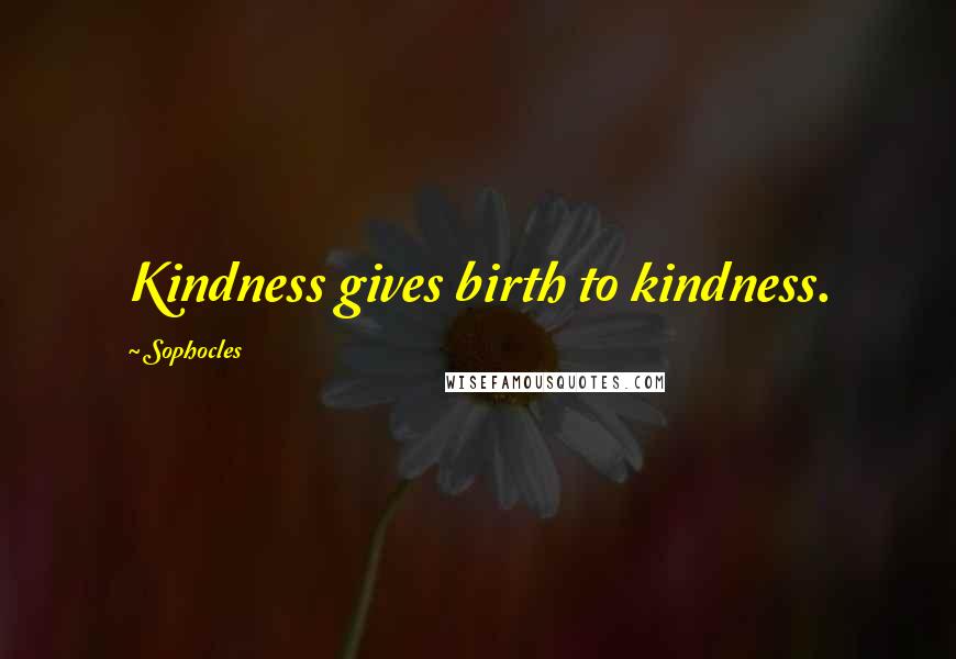 Sophocles Quotes: Kindness gives birth to kindness.
