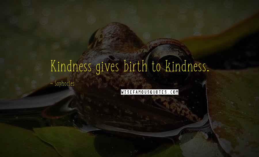 Sophocles Quotes: Kindness gives birth to kindness.