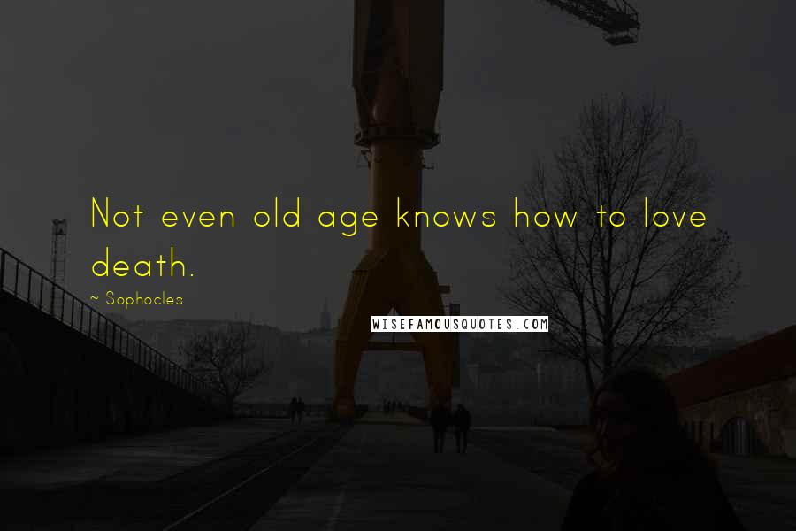 Sophocles Quotes: Not even old age knows how to love death.