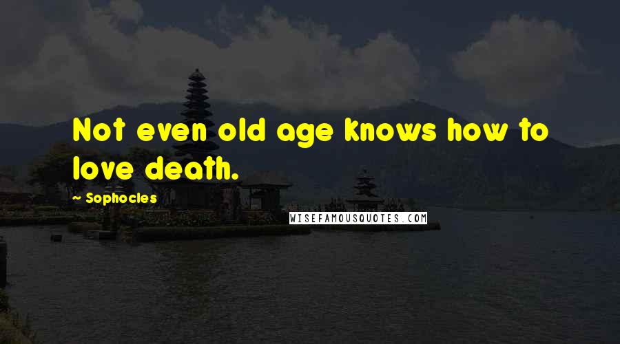 Sophocles Quotes: Not even old age knows how to love death.