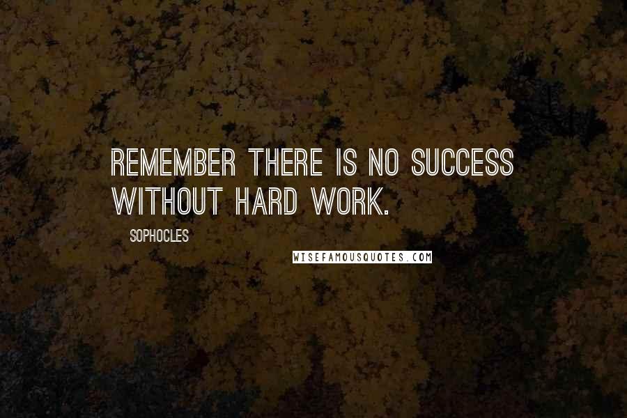 Sophocles Quotes: Remember there is no success without hard work.
