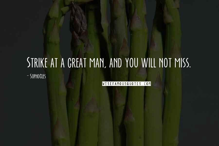 Sophocles Quotes: Strike at a great man, and you will not miss.