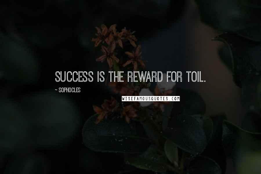 Sophocles Quotes: Success is the reward for toil.