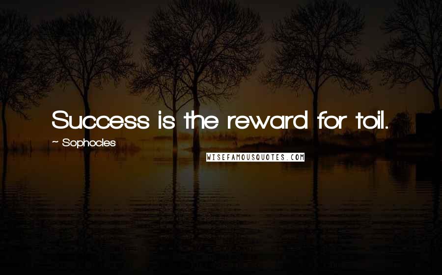 Sophocles Quotes: Success is the reward for toil.