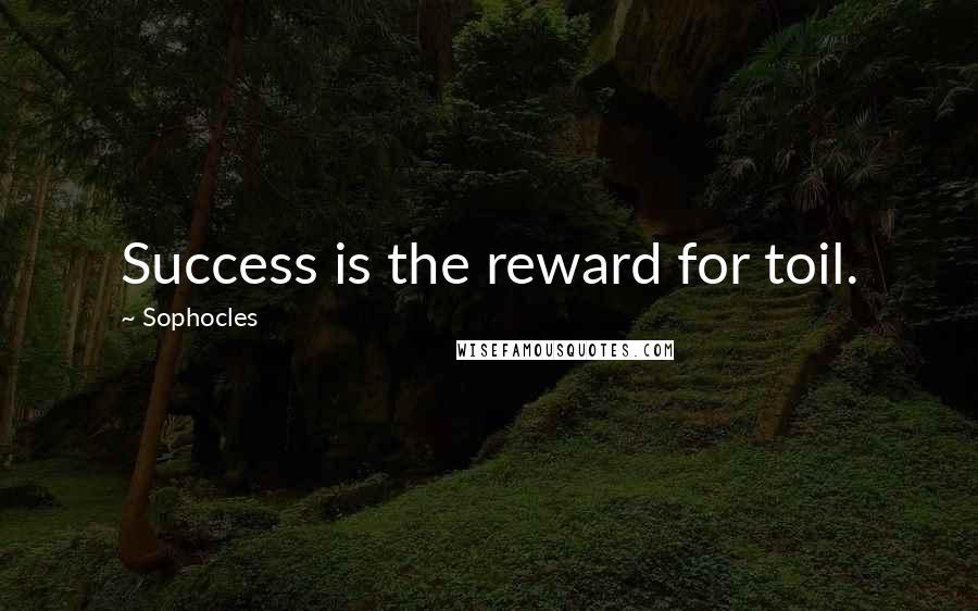 Sophocles Quotes: Success is the reward for toil.