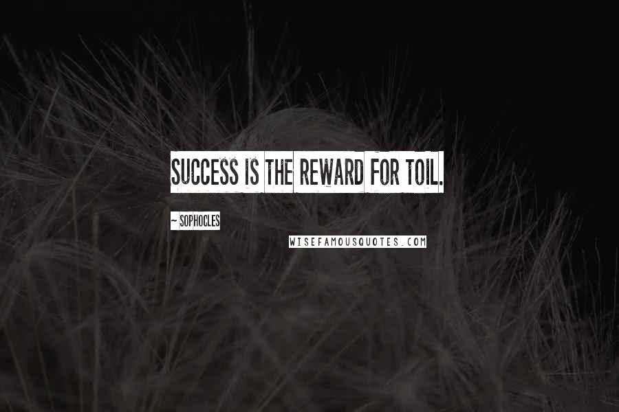 Sophocles Quotes: Success is the reward for toil.