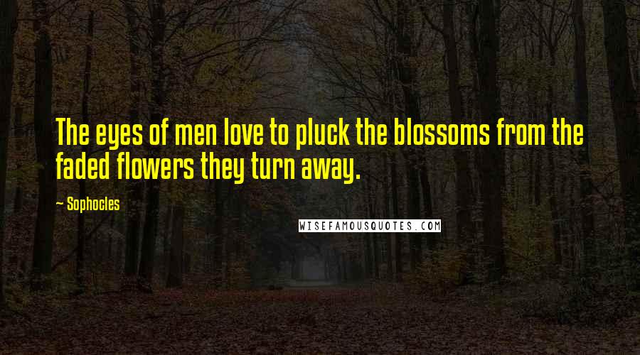 Sophocles Quotes: The eyes of men love to pluck the blossoms from the faded flowers they turn away.