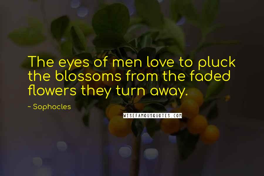 Sophocles Quotes: The eyes of men love to pluck the blossoms from the faded flowers they turn away.