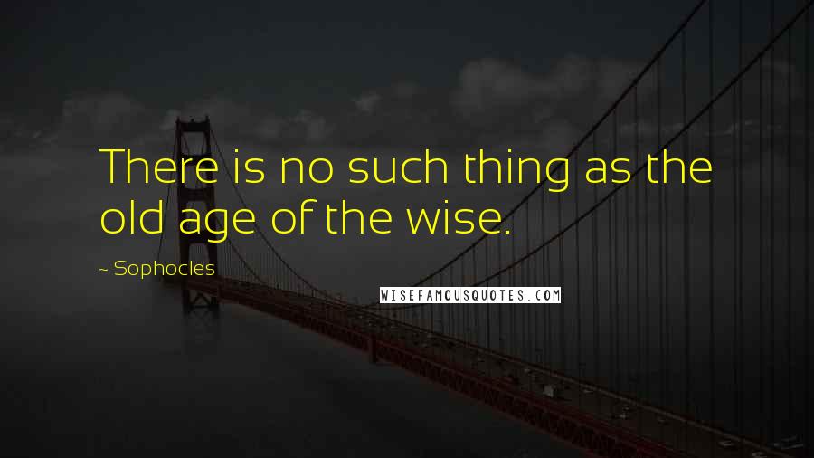 Sophocles Quotes: There is no such thing as the old age of the wise.