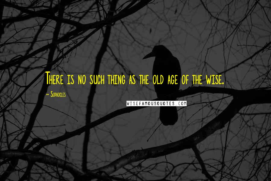 Sophocles Quotes: There is no such thing as the old age of the wise.