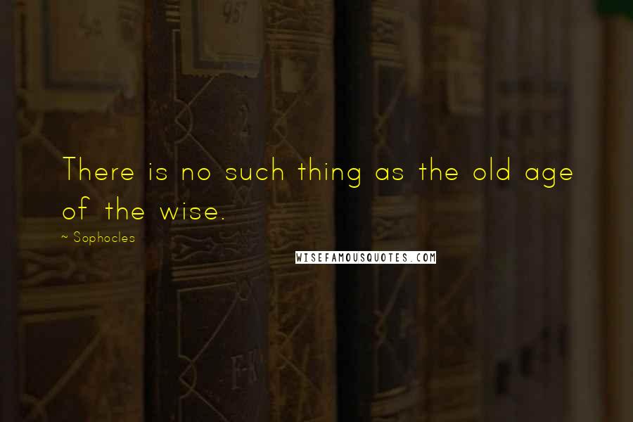 Sophocles Quotes: There is no such thing as the old age of the wise.