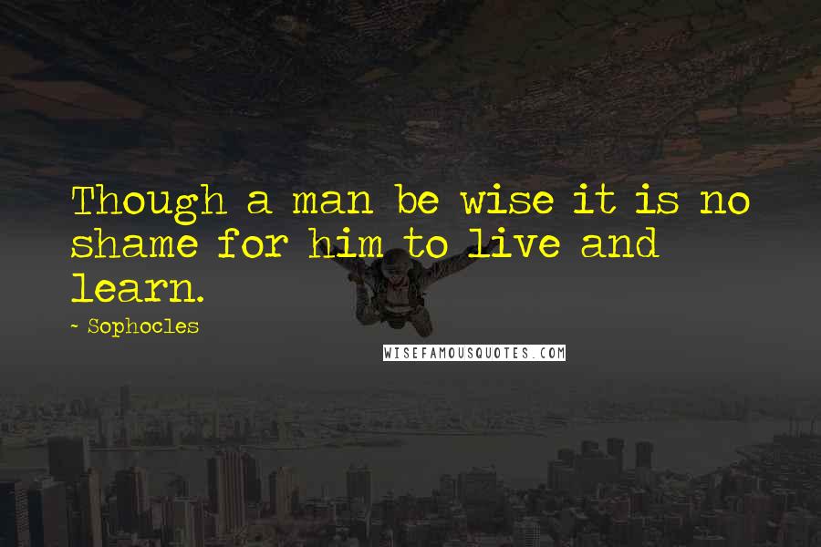 Sophocles Quotes: Though a man be wise it is no shame for him to live and learn.