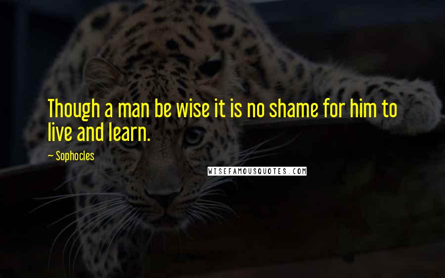 Sophocles Quotes: Though a man be wise it is no shame for him to live and learn.