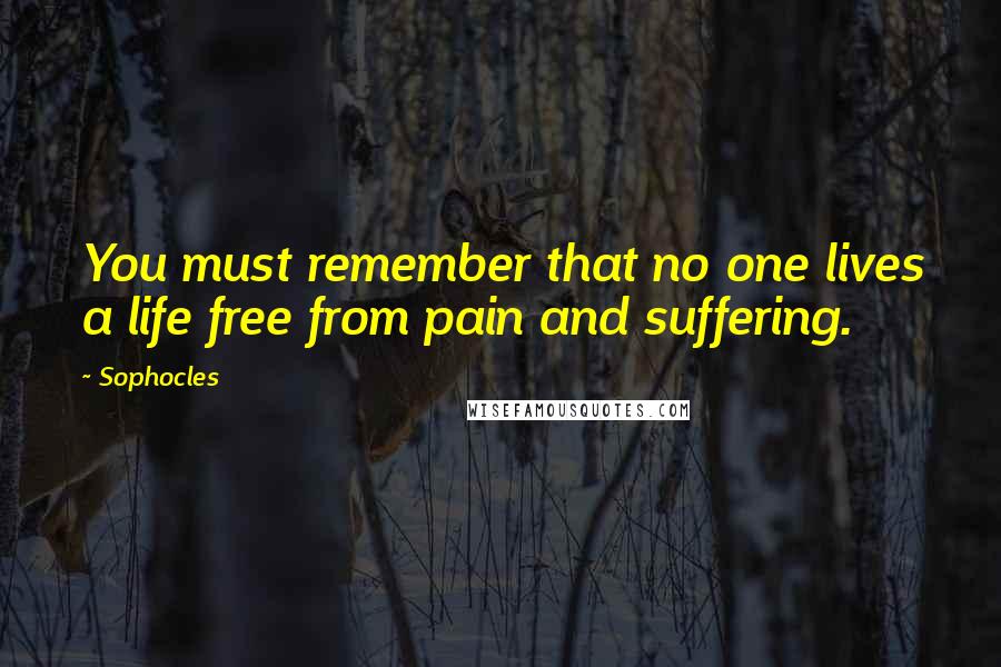 Sophocles Quotes: You must remember that no one lives a life free from pain and suffering.