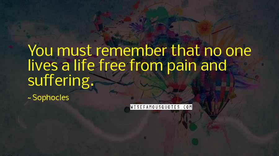 Sophocles Quotes: You must remember that no one lives a life free from pain and suffering.