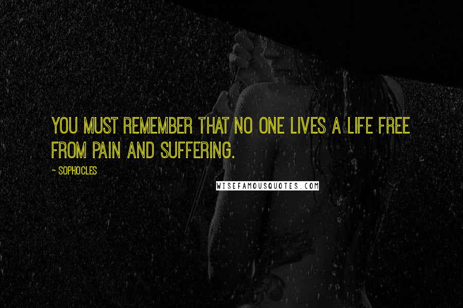 Sophocles Quotes: You must remember that no one lives a life free from pain and suffering.