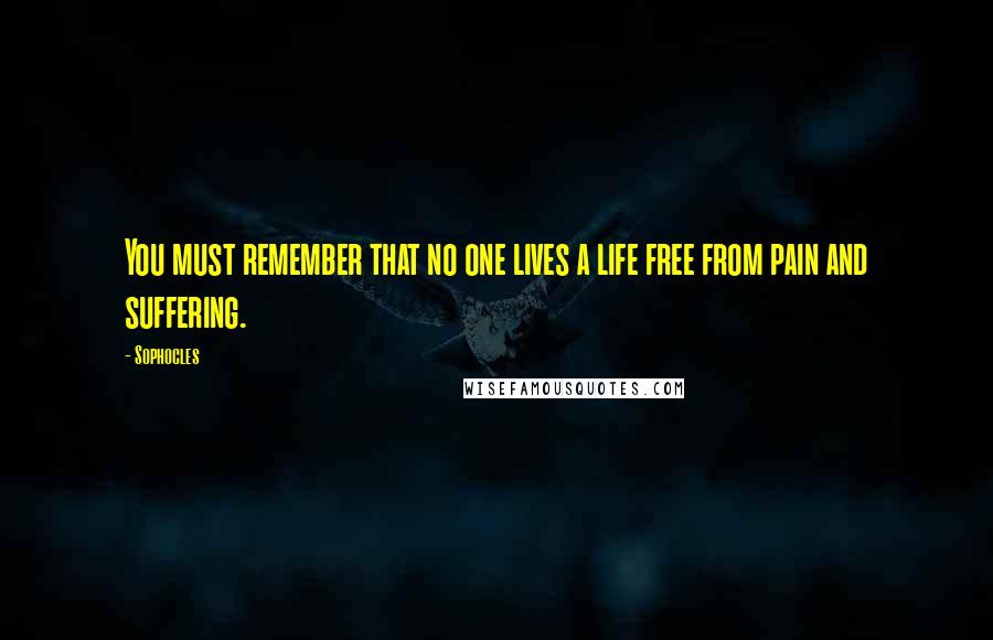 Sophocles Quotes: You must remember that no one lives a life free from pain and suffering.