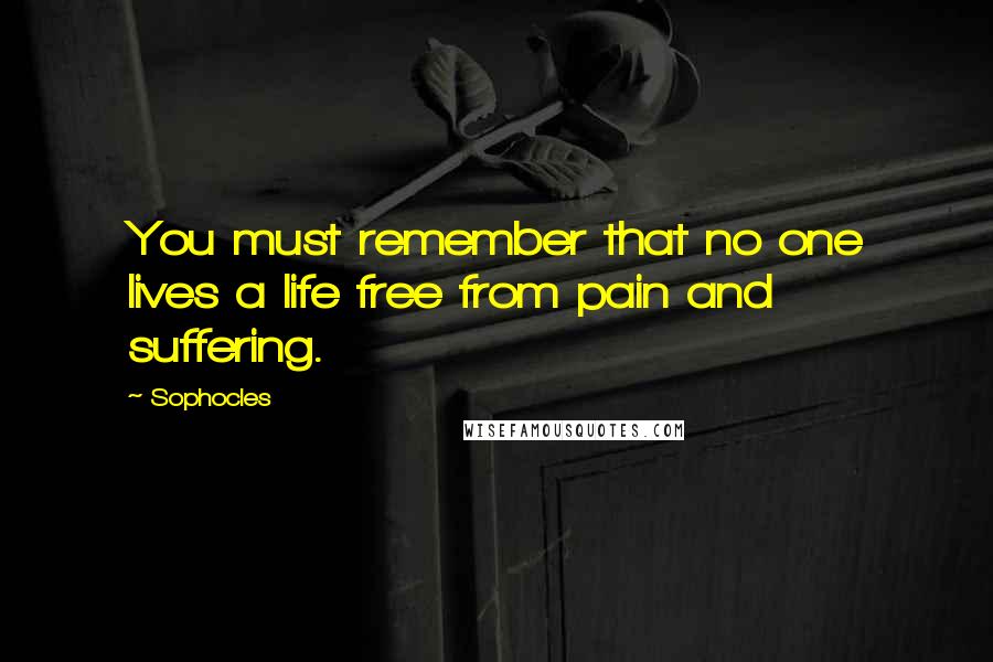 Sophocles Quotes: You must remember that no one lives a life free from pain and suffering.