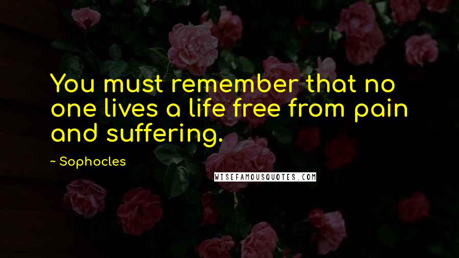 Sophocles Quotes: You must remember that no one lives a life free from pain and suffering.