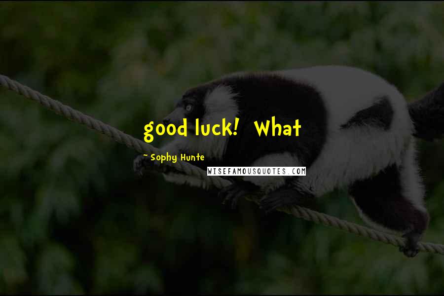 Sophy Hunte Quotes: good luck! What