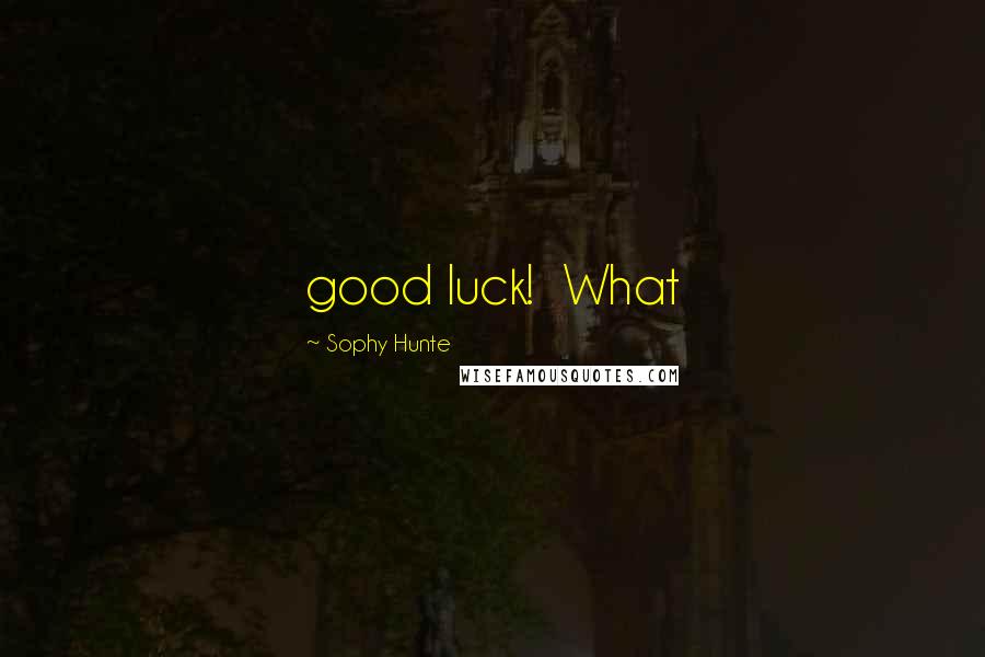 Sophy Hunte Quotes: good luck! What