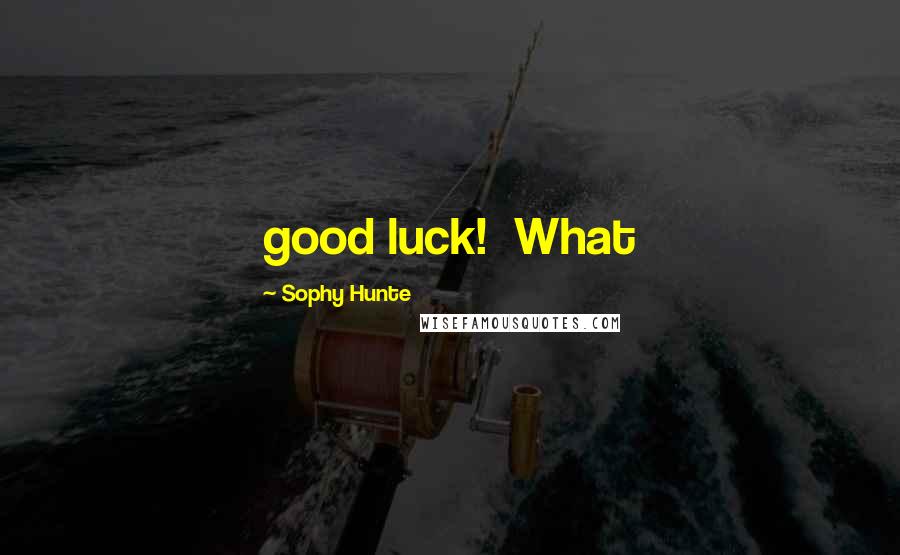 Sophy Hunte Quotes: good luck! What
