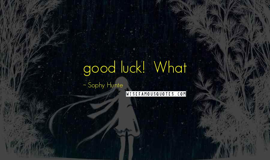 Sophy Hunte Quotes: good luck! What